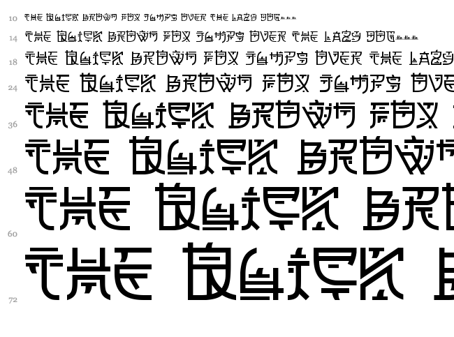 Zilap Oriental font waterfall